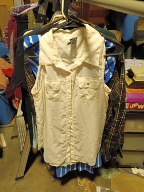 Fun & Flirt Cream Sleeveless Button-Front Camisole